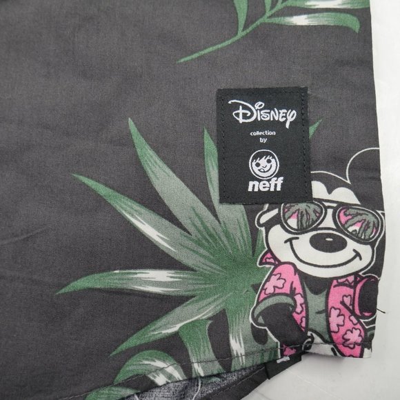 Disney x NEFF Men's Button Up Hawaiian Tropical Floral Camp Shirt Size M NWT - Picture 5 of 8